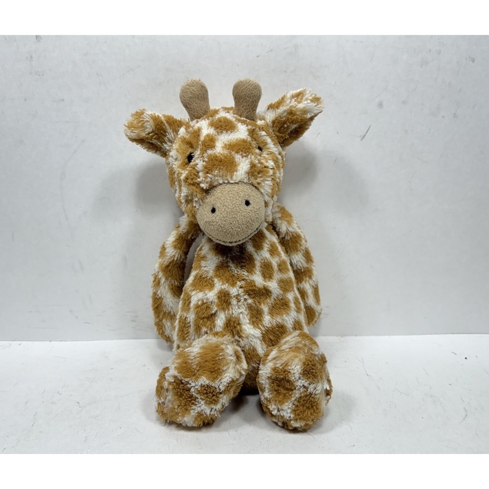 Jellycat Bashful Giraffe Plush Doll Medium Brown Spot London Lovey Retired 12"